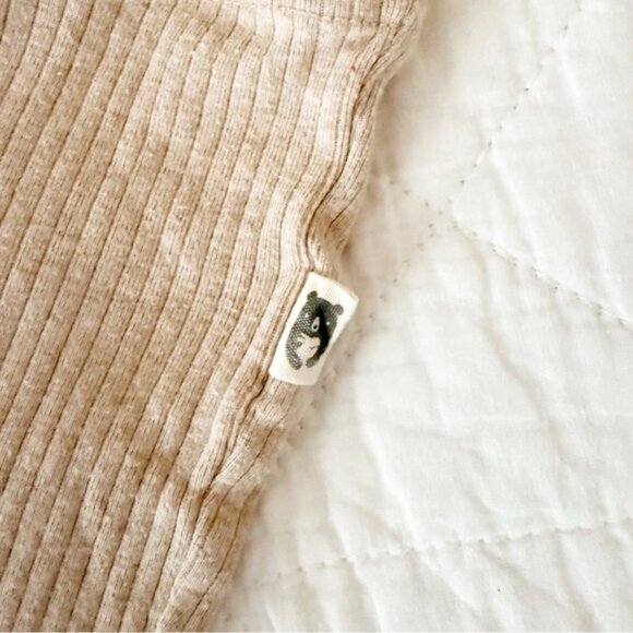 Rabbit + Bear Kids Ribbed Flare Pants Tan 2T - Picture 2 of 4